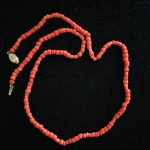 Antique 14k natural Red Coral Necklace